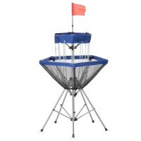 Soozier Portable Disc Golf Basket Target with 12-Chain, Easy Carry Bag, Dark Blue(m-7)