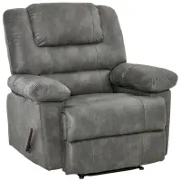 HOMCOM Manual Recliner Chair Overstuffed Single Sofa with Wide Cushioned Seat, Flip-Up Storage Armrests, 2 Cup Holders and Oversized Headrest, Grey(m-1)