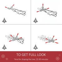 HOMCOM 7ft Pre-Lit Snow-Flocked Noble Fir Artificial Christmas Tree with Realistic Branches, 198 LED Lights and 342 Tips(m-5)