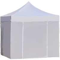 Outsunny 9.4' Folding Gazebo Metal Canopy Party Tent With Sandbag Adjustable Height White(m-5)