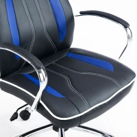 HomCom Executive Swivel Race Office Chair Adjustable Height W/ High Back Blue(m-8)