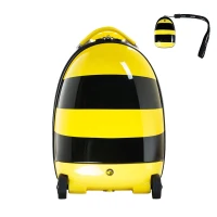 HOMCOM Kids Rolling Luggage Suitcase Travel Pilot BumbleBee with Remote Control (Yellow)(m-1)