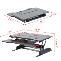 HomCom Adjustable Desktop Riser Preassembled Sit-Stand Elevating Monitor Folding(m-2)
