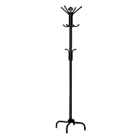 Monarch 70" 12-Hook Metal Coat Tree Hanger Rack - Black Finish(m-1)