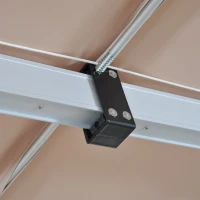 Outsunny 12'x8' Free Standing Manual Retractable Awning Outdoor Gazebo Garden Sunshade Beige(m-9)