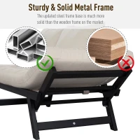 HOMCOM Convertible Adjustable 3-Position Sofa Bed Couch Chaise Lounge with Pillow(m-5)