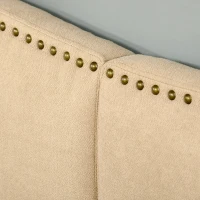 HOMCOM Upholstered Nailhead Trim Headboard, Home Bedroom Decoration for Full and Queen-Sized Beds, Beige(m-10)