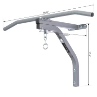 Soozier 2 in 1 Heavy-duty Wall Mounted Pull Up Bar with Punching Bag Hanger Boxing Training Hook Strength Training Machine Grey(m-3)