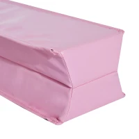 Soozier 8FT Folding Floor Balance Beam Foam Gymnastic Training Low Height Beam for Kids Home Gym Pink(m-7)
