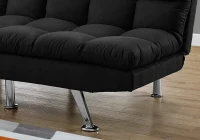 Monarch Split Back Micro-Suede Convertible Sleeper Sofa - Black(m-3)