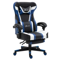 Vinsetto High Back Gaming Chair, Racing Style Ergonomic Computer Desk Chair with Adjustable Height, Retractable Footrest, Headrest and Lumbar Support, Blue(m-1)