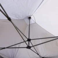 Outsunny 9.4' Folding Gazebo Metal Canopy Party Tent With Sandbag Adjustable Height White(m-6)