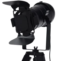 HOMCOM Retro Adjustable Tabletop Portable Tripod Lamp, Decorative Desk Lamp Lighting with Steel Frame, Black(m-6)