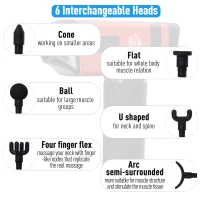 HOMCOM Handheld Massaging Gun Deep Tissue Muscle Massager  Super Quiet (20 Speed and 6 Heads)  with Travel Case(m-4)