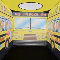 Qaba Kids School Bus Play Tent Pop-up Portable & Foldable Yellow(m-10)