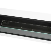 HOMCOM Ethanol Fireplace, 43.25" Wall-Mounted 0.73 Gal Stainless Steel Max 323 Sq. Ft., Burns up to 4 Hours, White(m-13)