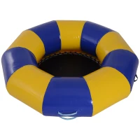 Soozier Inflatable Water Trampoline Bouncer Jumping PVC with Pump Outdoor Summer Swim Platform(m-2)