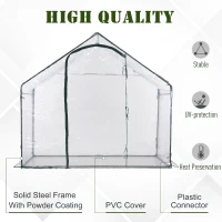 Outsunny 6' x 3' x 5.5' Portable Walk-in Greenhouse, PVC Cover, Steel Frame Garden Hot House, Zipper Door, Top Vent for Flowers, Vegetables, Saplings, Clear(m-4)