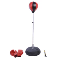 Soozier Adjustable Kids Training Boxing Punching Ball Bag Freestanding Portable Relieves Stress with Gloves(m-2)