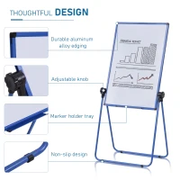 Vinsetto Foldable and Adjustable U-Stand Double Sided Whiteboard Chalkboard Easel(m-8)