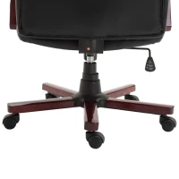 Vinsetto High Back Faux Leather Office Chair with Button Tufted Design, Executive Computer Desk Chair with Solid Wood Feet and Arms, Black(m-17)