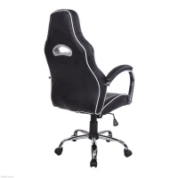 HOMCOM High Back Executive Racing Office Chair PU Leather Swivel Computer Desk Seat Black and White"(m-5)