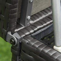 Outsunny 38 Gallon Outdoor Wicker Storage Bench Deck Box, PE Rattan Patio Furniture Pool Storage Bin Container with Interior Waterproof Cloth Bag and Comfortable Cushion, White(m-8)