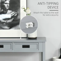 HOMCOM Console Table with 2 Storage Drawers and Open Shelf, Modern Sofa Table for Hallway, Living Room, or Bedroom, Grey(m-5)