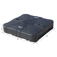 Outsunny Portable Umbrella Base Parasol Stand for Cantilever Umbrella Fill w/ Sand or Water Black(m-3)