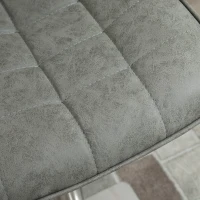 HOMCOM Vintage PU Leather Bar Stool with Stainless Steel Base, Adjustable Counter Height Bar Chair Swivel Barstool with Back, Footrest, Grey(m-14)