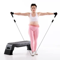 Soozier Deck Workout Bench Incline Decline Platform w/ Resistant Band(m-7)