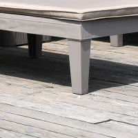 Outsunny 2-Piece Outdoor Patio Chaise Lounge Chair with 5-Level Adjustable Backrest, Zippered Cushions, & Modern Design(m-15)