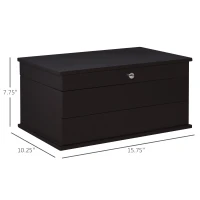 HOMCOM 3-Tier Jewelry Box Organizer with Glass Mirror and 6 Slots for Beauty Accessories, Costume Jewelry - Walnut(m-3)