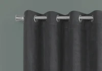 Monarch 54" x 95" Room Darkening Washable Micro Suede Curtain Panels (Set of 2) - Dark Grey(m-3)