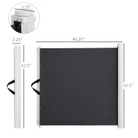 PawHut Retractable Pet Safety Barrier Gate, Flexible and Extensible Safety Dog Gate Easy to Roll and Latch for Stairways Doorways Hallways, 45.25" L x 2.25" W x 32.5" H, Grey(m-3)