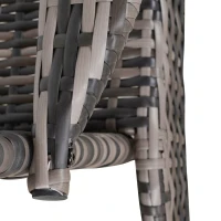 Outsunny Patio Wicker Adirondack Chair, Outdoor All-Weather Rattan Fire Pit Chair w/ Soft Cushions, Tall Curved Backrest and Comfortable Armrests for Deck or Garden, Gray(m-12)