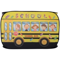 Qaba Kids School Bus Play Tent Pop-up Portable & Foldable Yellow(m-8)