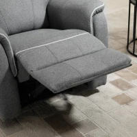 HOMCOM Manual Recliner Armchair with Thick Padded Headrest, Back and Footrest and Adjustable 150 Degree Angle, Grey(m-10)