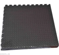 HOMCOM 24sqft Interlocking Floor Mats Exercise EVA Foam GYM - Set of 6- Black(m-3)