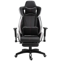 Vinsetto Executive Racing Chair Adjustable Padded Seat with Wheels Black/ White(m-8)