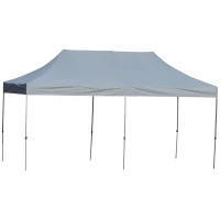 Outsunny 10' x 20' Pop Up Canopy Tent, Instant Sun Shelter, Tents for Parties, Height Adjustable, with Wheeled Carry Bag, for Outdoor, Garden, Patio, Gray(m-1)