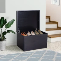 HOMCOM Ample Capacity Shoe Cabinet Box Bench w/ Drawers Particleboard Black(m-1)