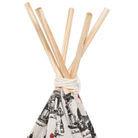 PawHut Foldable Teepee Puppy Dog Cat Bed Tents & Houses Pet Small Washable with Cushion(m-9)