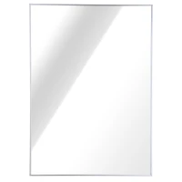 kleankin 24”Lx32”W Wall Mounted Bathroom Vanity Wall Mirror Rectangular Aluminum Alloy Frame Horizontal/Vertical Hanging(m-7)