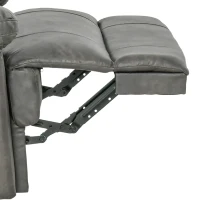 HOMCOM Manual Recliner Chair Overstuffed Single Sofa with Wide Cushioned Seat, Flip-Up Storage Armrests, 2 Cup Holders and Oversized Headrest, Grey(m-15)
