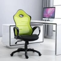 Vinsetto Executive Adjustable Office Chair Mid Back Rocking Office Chair with Wheels Neon Color(m-1)