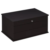 HOMCOM 3-Tier Jewelry Box Organizer with Glass Mirror and 6 Slots for Beauty Accessories, Costume Jewelry - Walnut(m-9)