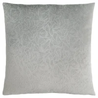 Monarch 18" x 18" Floral Velvet Decorative Throw Pillow (1 pc) - Light Grey(m-1)