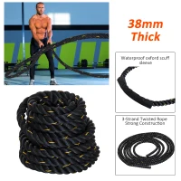 HOMCOM Poly Dacron Battle Rope Fitness Undulation Rope Φ1.5" Exercise Cross Strength Training Workout(m-2)