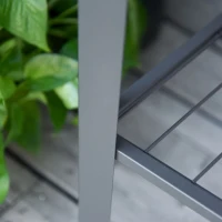 Outsunny 43" x 17" x 32" Raised Garden Bed Elevated with Wheels, Metal Elevated Planter Box with Bottom Shelf for Storing Tools & Water Drainage Hole, Grey(m-12)